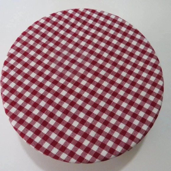 Kitchenaid Bowl Cover Reversible Christmas Gingerbread Men Cookies Red Gingham - Picture 3 of 5